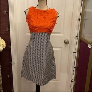Sandro Ferrone Chic Orange and Black Women's Mini Dress, XS